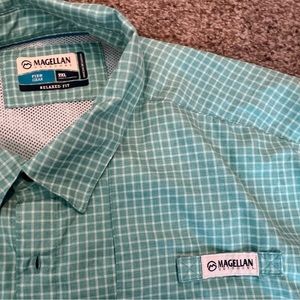 Magellan Mens relaxed 2XL fishing shirt in green plaid
